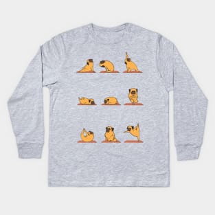 Pug Yoga Kids Long Sleeve T-Shirt